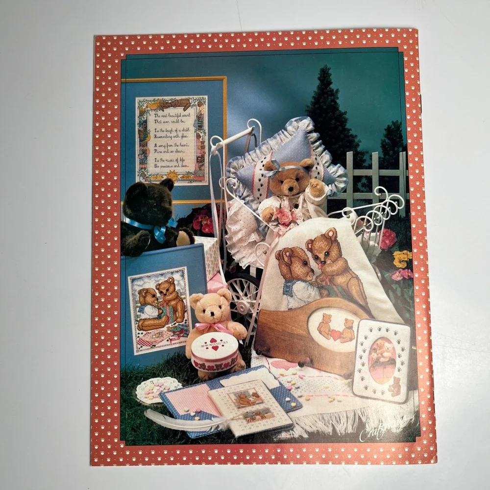 VTG Hugga Bears Craftways Cross‎ Stitch Patterns Book Teddy Bear Designs